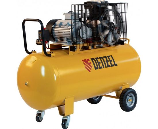 Воздушный компрессор DENZEL ременной привод BCI3000-T/200, 3,0 кВт, 200 литров, 530 л/мин 58119 – изображение 2