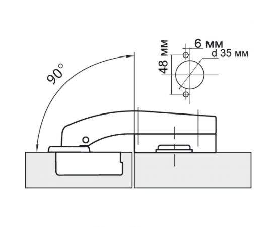 Угловая петля MF 90 градусов, Clip-on с доводчиком 10296v – изображение 2