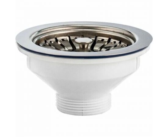 Сифон VIRPLAST 1.1/2х40 Элит литой выпуск, нерж.чашка, гибкая труба 40х40/50 100380 – изображение 2