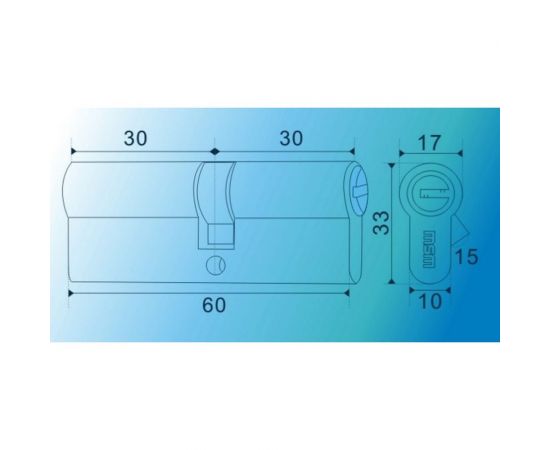 Цилиндровый механизм MSM перф. ключ-ключ, C 60 мм PB 7615 – изображение 2