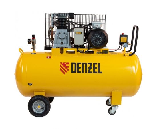 Воздушный компрессор DENZEL ременной привод BCI3000-T/200, 3,0 кВт, 200 литров, 530 л/мин 58119 – изображение 3