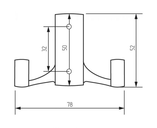Крючок MF R17, 2-х рожковый, хром матовый 10936v – изображение 3