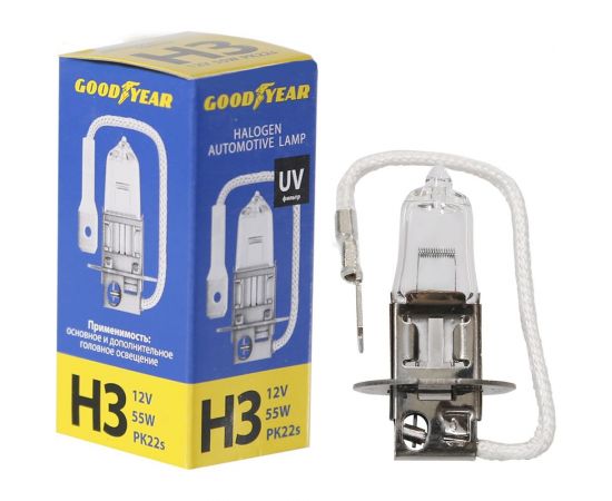 Автомобильная галогенная лампа Goodyear Н3 12V 55W PK22s GY013120 – изображение 4