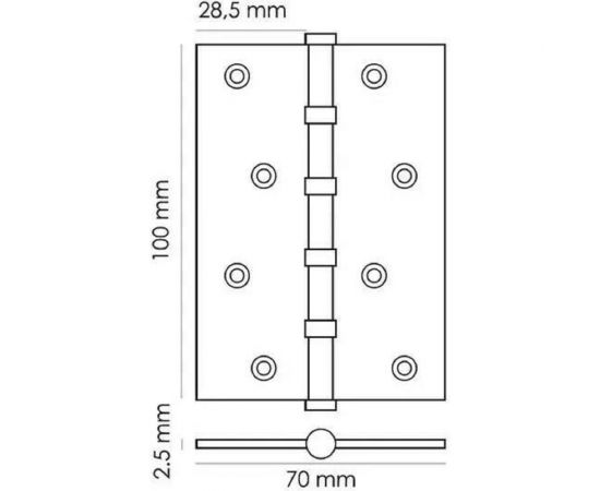 Латунная петля MORELLI цвет-бел.никель MBU 100X70X3-4BB SN 9010233 – изображение 5