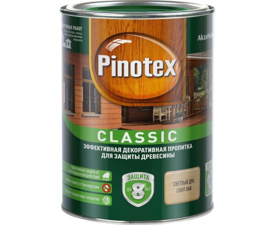 Декоративная пропитка для защиты древесины PINOTEX CLASSIC NW (светлый дуб; 1 л) 5195463 