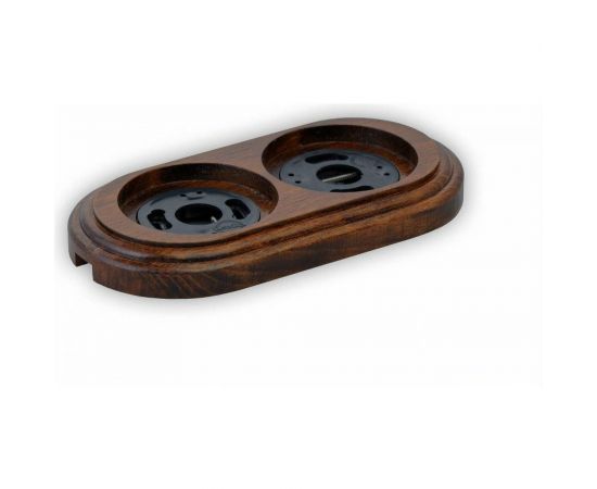 Двойная рамка Retrika, ретро темный дуб, лак, серия Овал RD-02023 