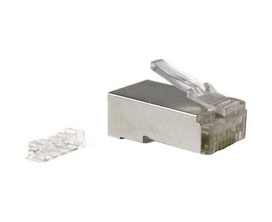 Разъем Hyperline PLUG-8P8C-UV-C6-SH-100 RJ-45(8P8C) под витую пару, категория 6 (50 µ""/ 50 м) 49383 