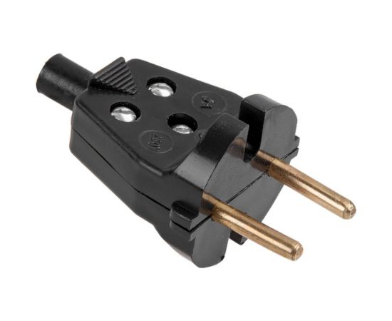 Электрическая вилка ЮПИТЕР прямая 6 А 250 В черная JP7604-02 