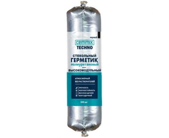 Полиуретановый клей-герметик CEMMIX (стекольный; 300 мл; черный) KG300B 