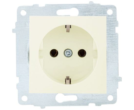 Механизм розетки OVIVO с заземлением, крем, 600-000302-217 