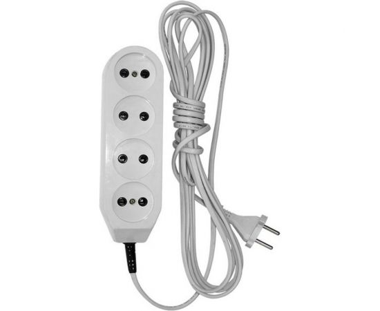 Удлинитель ООО Ливны-Электро У6-717 4-х местный, провод ПВС 2*1, белый L=5м У 761 
