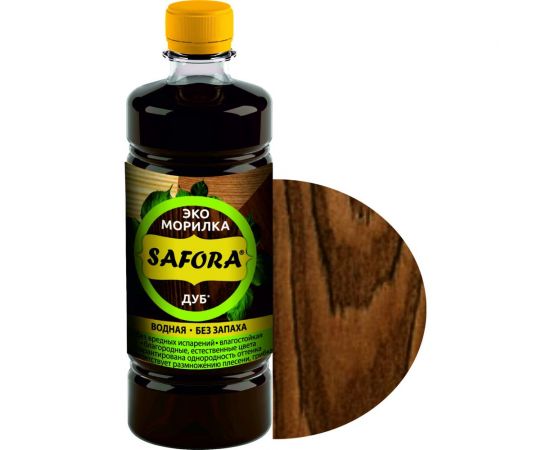 Морилка для дерева SAFORA водная, дуб, 500 мл 005 