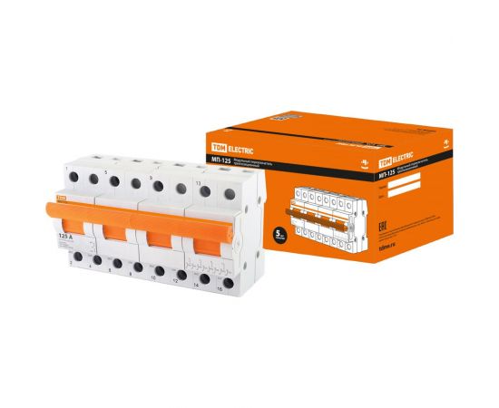 Трехпозиционный модульный переключатель TDM МП-125 4P 125А SQ0224-0051 