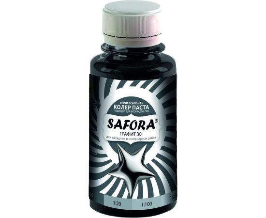 Универсальная колеровочная паста SAFORA 30 графит 100 мл 30 