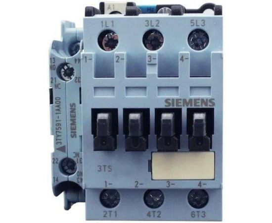 Контактор Siemens ac-3, 5.5квт, 400v / блок-контакты 1но ac 220v 50/60 hz, 3TS3110-0AN2 