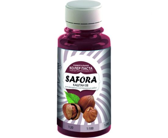 Колеровочная паста SAFORA каштан 100 мл 08 