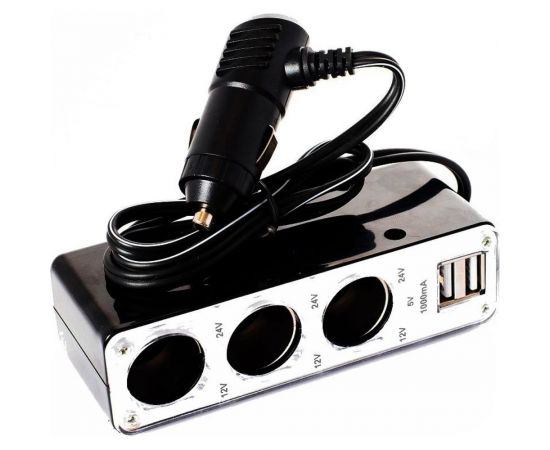 Разветвитель прикуривателя A2DM 021 3 выхода + 2 USB, 12/24 В 160002 