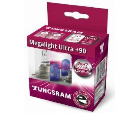 Набор ламп TUNGSRAM 2 X H7, Megalight Ultra +90 ,+ 2 X 501NB W5W, 12 В 93113952 – изображение 2