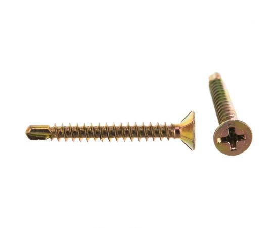 Саморезы для монтажа окон Стройбат желтый цинк с буром 3.9х32 мм 500 шт. 2540528 / 310550 – изображение 2