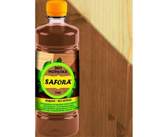 Морилка для дерева SAFORA водная, тик, 500 мл 034 – изображение 2