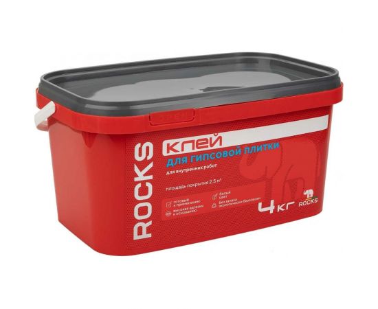 Клей для гипсовой плитки ROCKS 4 кг 036 – изображение 2
