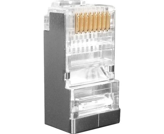 Разъем Hyperline PLUG-8P8C-UV-C6-SH-100 RJ-45(8P8C) под витую пару, категория 6 (50 µ""/ 50 м) 49383 – изображение 2