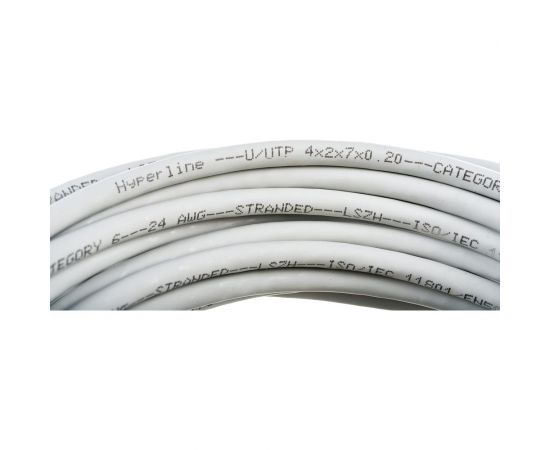 Патч-корд Hyperline PC-LPM-UTP-RJ45-RJ45-C6-10M-LSZH-GY U/UTP, Cat.6 100% Fluke Component 41843 – изображение 2