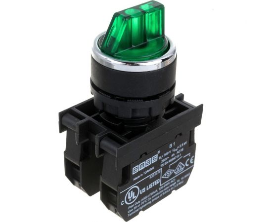 Переключатель Emas 2-0-1, без фиксации, зелёный, 250В AC, 4 А B101SL32Y – изображение 2