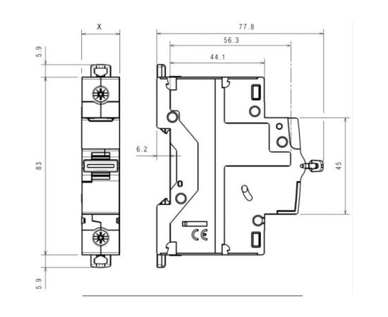 Автоматический выключатель Legrand DX3 6000 - 10 кА - тип C - 3П - 32 А - 3 модуля 407862 – изображение 2