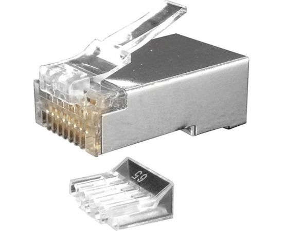 Разъем Hyperline PLUG-8P8C-UV-C6-SH-100 RJ-45(8P8C) под витую пару, категория 6 (50 µ""/ 50 м) 49383 – изображение 3