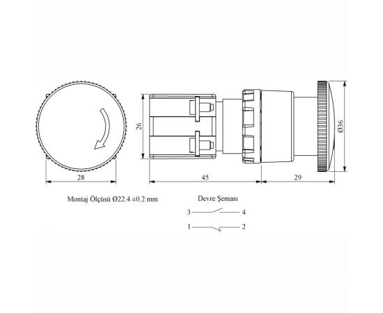 Аварийная кнопка Emas Грибок 1НО+1НЗ KB14E – изображение 3