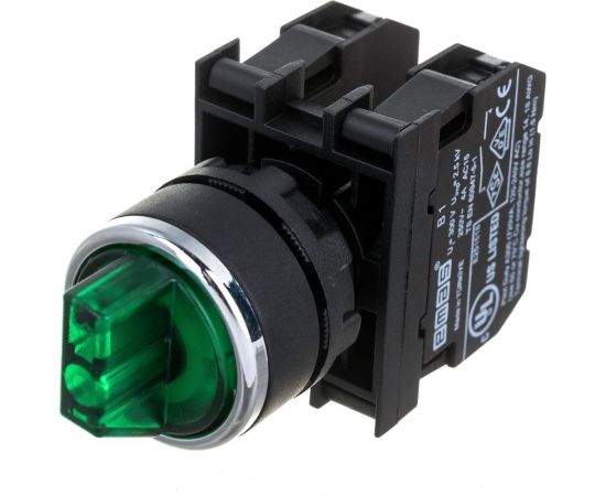 Переключатель Emas 2-0-1, без фиксации, зелёный, 250В AC, 4 А B101SL32Y – изображение 3