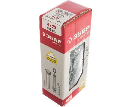 Шуруп универсальный для дерева 550 шт. (4х25 мм; PZ; ТФ1) Зубр 4-300371-40-025 – изображение 4