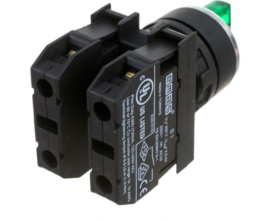 Переключатель Emas 2-0-1, без фиксации, зелёный, 250В AC, 4 А B101SL32Y – изображение 4