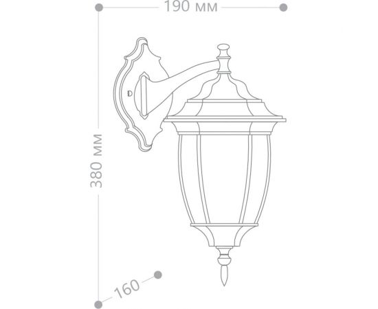 Садово-парковый светильник FERON 60W 230V E27 IP44 черное золото, PL6302 11898 – изображение 5