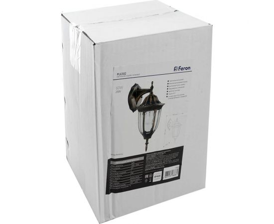 Садово-парковый светильник FERON 60W 230V E27 IP44 черное золото, PL6302 11898 – изображение 6