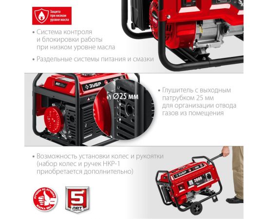 Бензиновый генератор ЗУБР 2800 Вт СБ-2800 – изображение 7