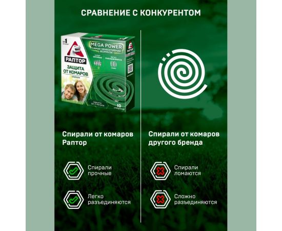 Спираль от комаров РАПТОР без запаха, 10 шт. 12648 F4002 – изображение 9