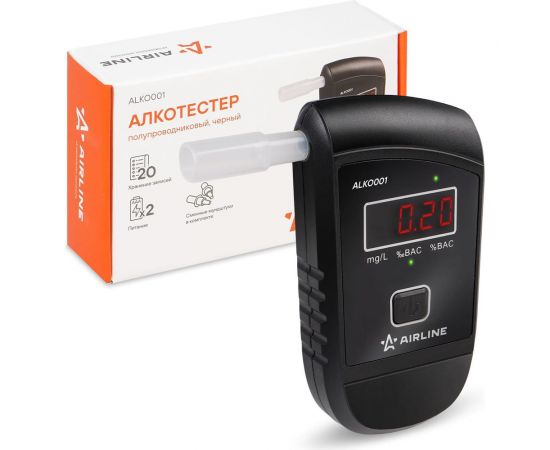 Полупроводниковый алкотестер Airline черный ALKO001 
