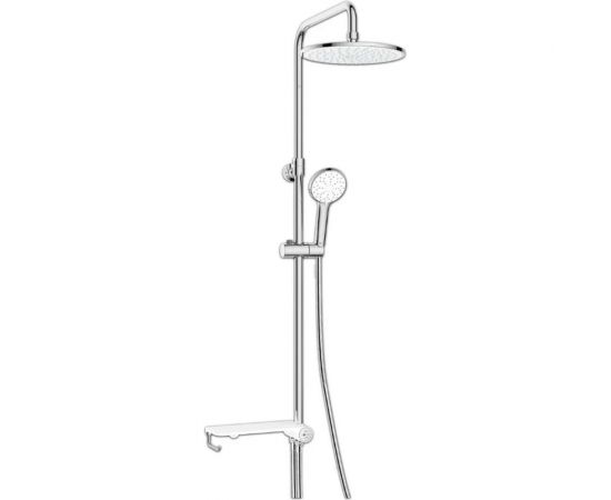 Душевой гарнитур Lemark с регулируемой высотой штанги и верхней душевой лейкой LM8810C 