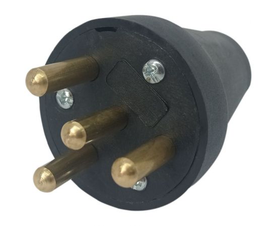 Трехфазная каучуковая вилка Bull с заземлением 338013 