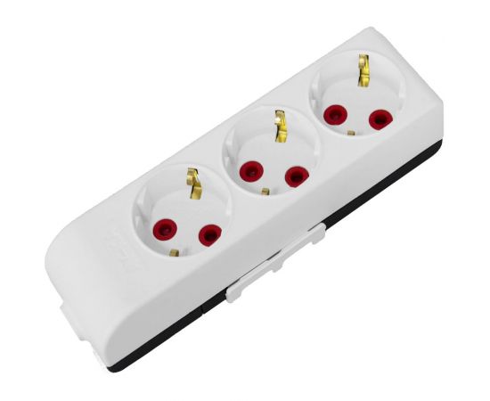 3-местная колодка AY-KA с суппортом с заземлением 16А 250В, белый 220300000 