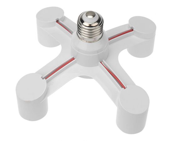 Цокольный разветвитель REXANT Е27 на 4хЕ27 поворотный белый 11-8862 