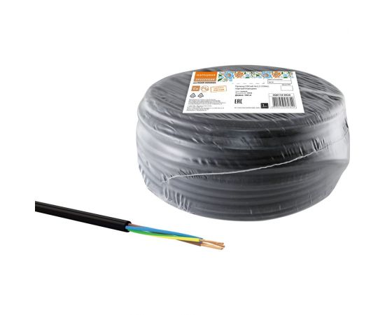 Провод TDM ПВСмб 4x2,5 100м, черный Народный SQ0118-0928 