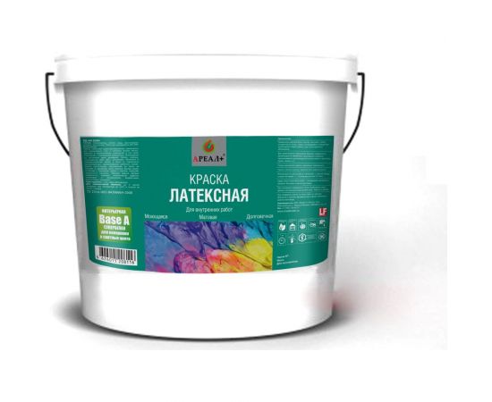 Латексная краска для стен и потолков Ареал+ BASE A ВД-АК 0204 4,5 л А-025 