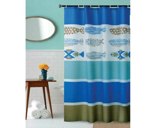 Занавеска для ванной комнаты MY SPACE FISHES 240x200cm PEVA PV180180003 