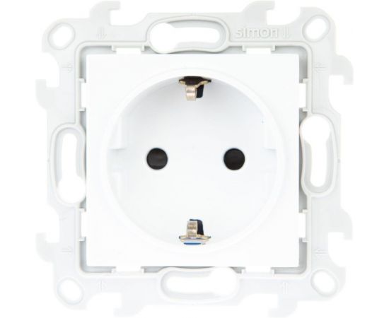 Розетка Simon 2К+З Schuko со шторками, белый 2450432-030 