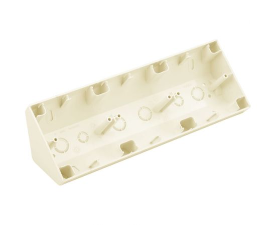 Угловая коробка Bylectrica 3-местная, для установки выключателей и розеток, серия СТИЛЬ, бежевый, КУ-443 бежевый 