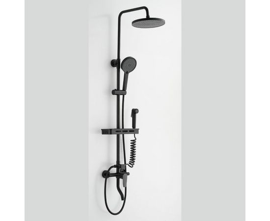 Душевая система cо смесителем для ванны/душа MELODIA Jazz 4в1 MSC00107C_bk чёрный 14525 