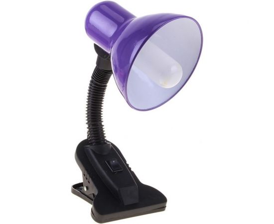 Настольная лампа RISALUX Е27, с выключателем на зажиме 220В фиолетовая 108В 739279 